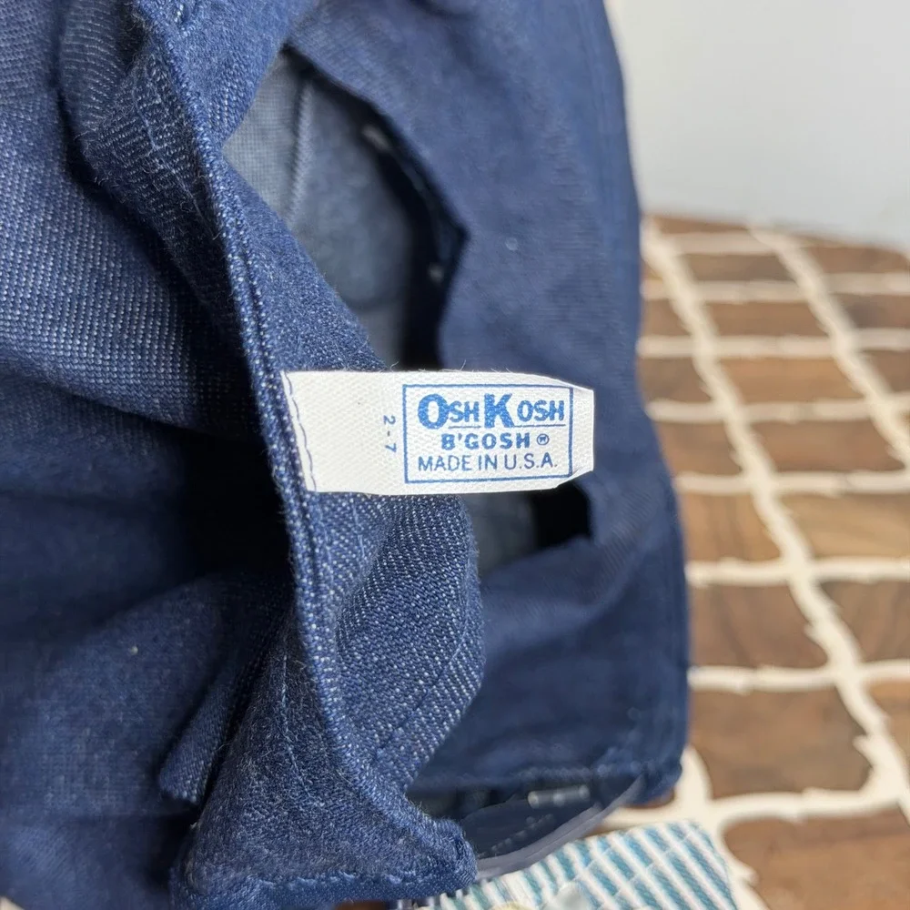 NWT Vintage OshKosh B'Gosh Denim Hat Snap Back Kids Youth‎ Size 2-7 Years USA